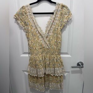 Floral Lace Trim Dress